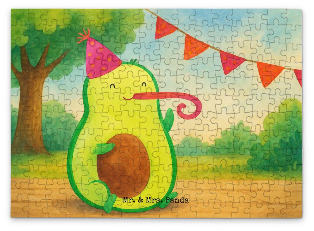 Mr. & Mrs. Panda Puzzle Avocado Geburtstag Design 192 Teile - Weiß - Geschenk, Feier, 500, 300, Überraschung, 1000, Party, Frucht, Legespiel, 1500