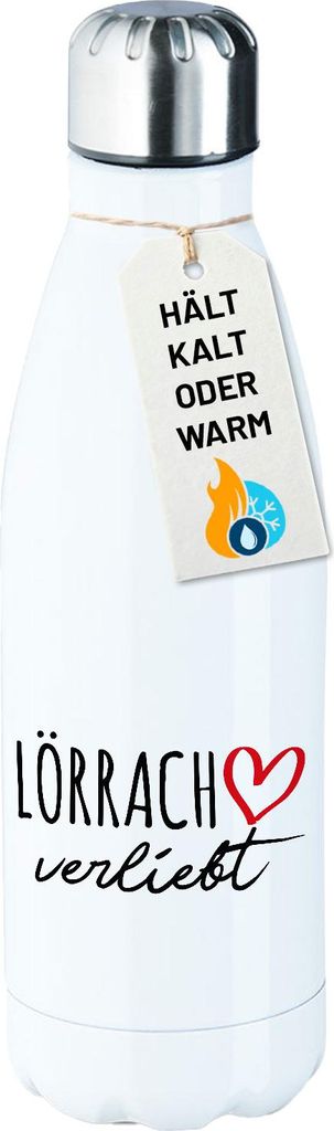Huuraa Trinkflasche Lörrach verliebt 500ml White Edelstahl Wasserflasche Trinkflasche Geschenkidee