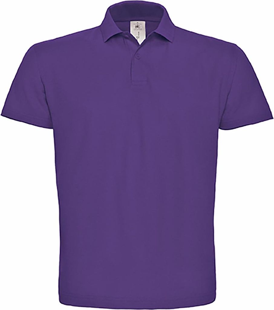B&C Herren Polo Shirt Piqué Kurzarm Basic T-Shirt Baumwolle Shirt Top, Größe:2XL, Farbe:Purple