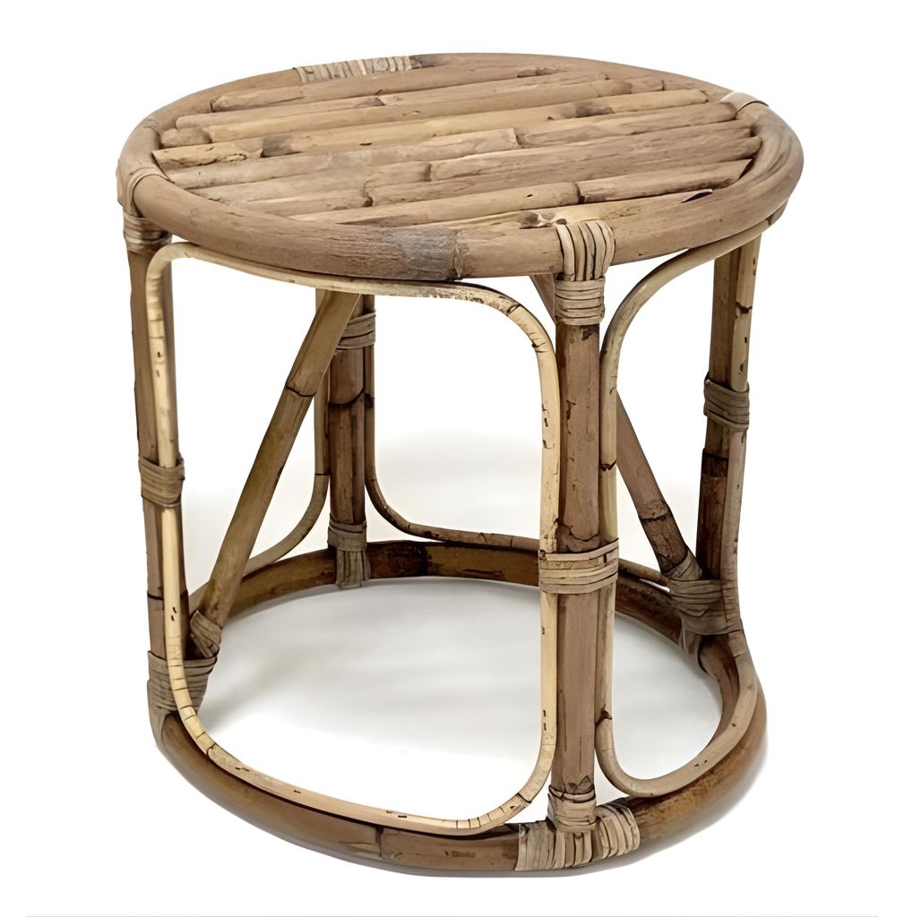 VD Leeden Beistelltisch Papasan - D40 x H40 cm - Rattan - Produktbild 
