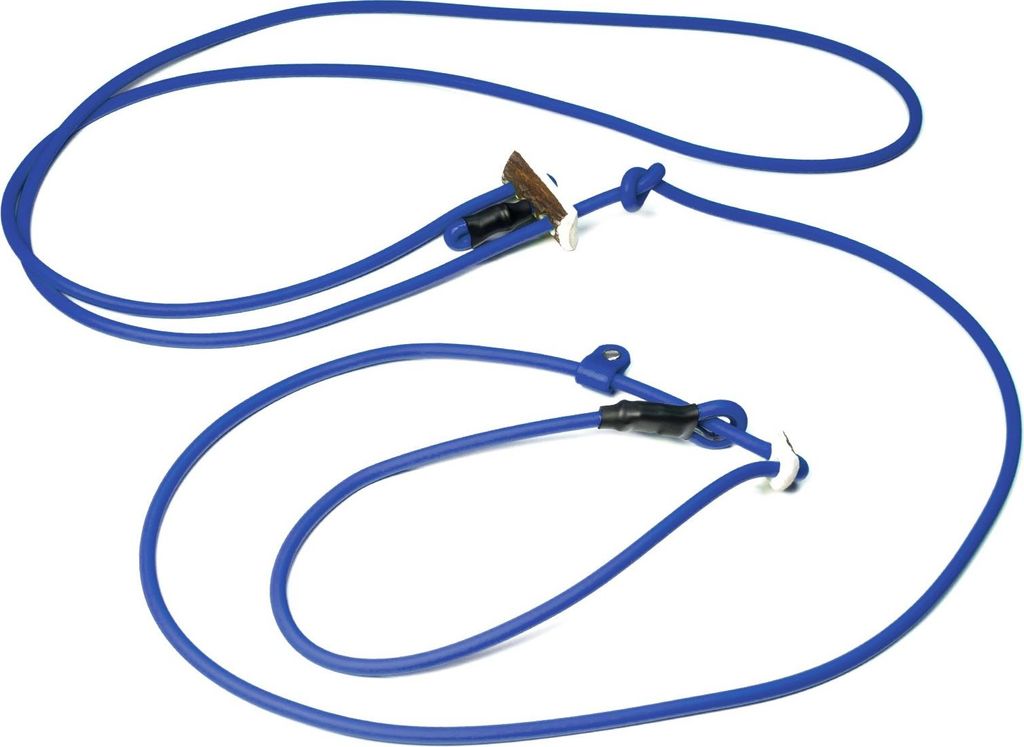 Mystique Biothane Hunting Profi lautlos Umhängeleine 280cm Moxon 6mm blau Moxon mit Zugbegrenzung