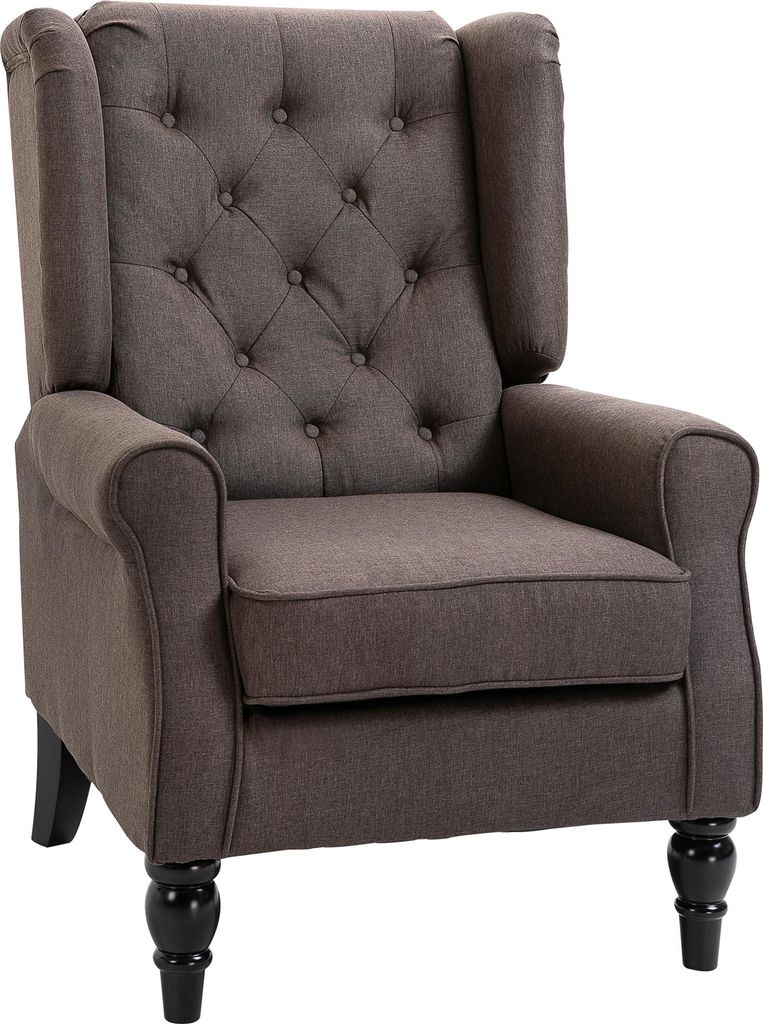 HOMCOM Fauteuil de salon, fauteuil capitonné avec pieds en Image du produit 