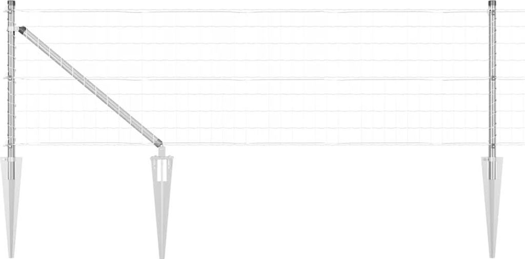 vidaXL Zaun mit Pfosten Silber 0,6 x 25 m Stahl