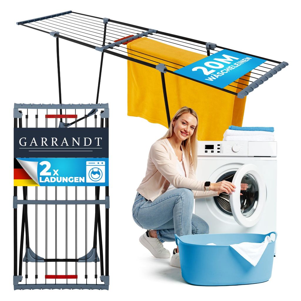 GARRANDT Black Edition Teleskop-Flügelwäscheständer – 20 m Produktbild 