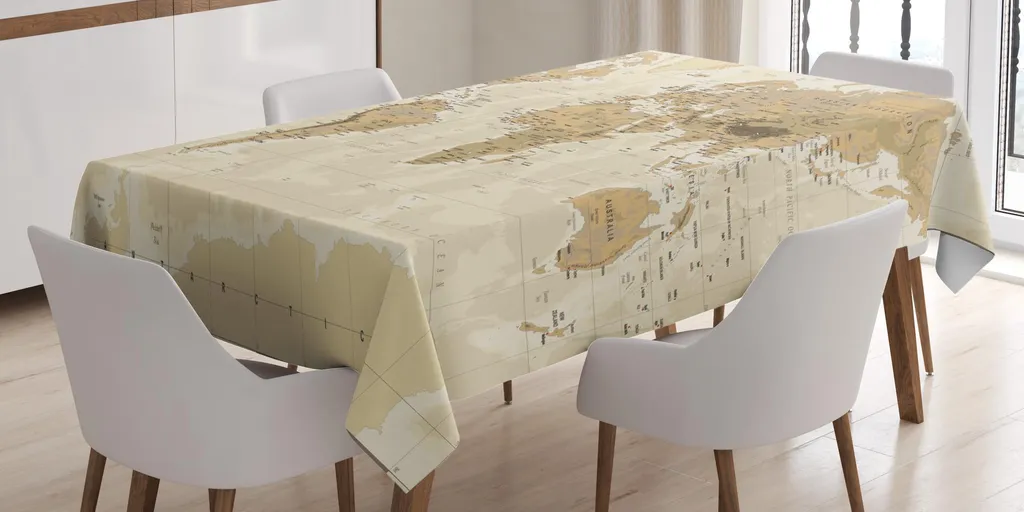 Tovaglia Mappa Mondo Antico ABAKUHAUS 140x200 - Travel Decor