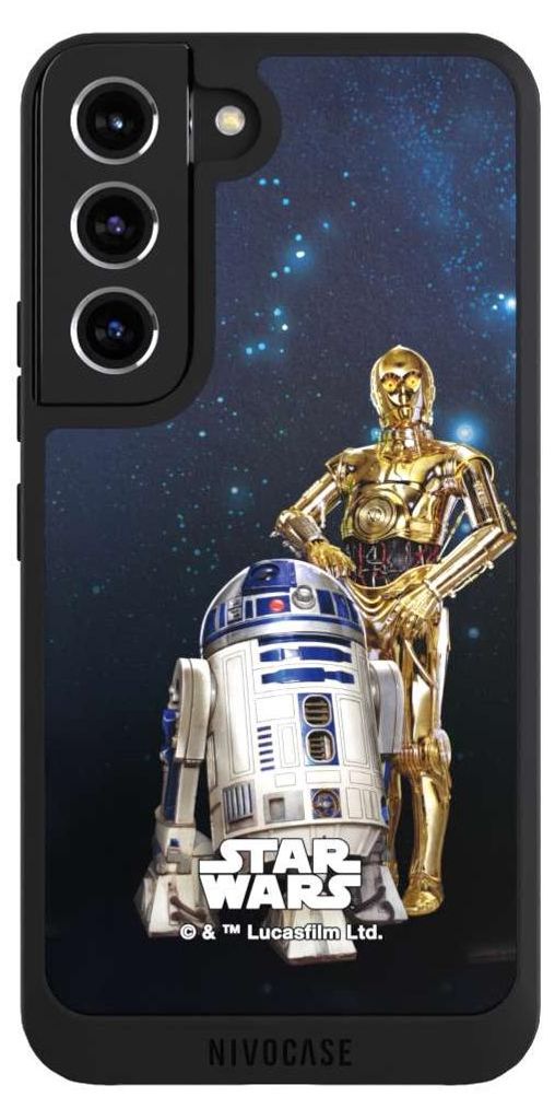 NIVOCASE Handyhülle für Samsung Galaxy S22 Hülle NIVOpure Case Schwarz Star Wars Weltall R2D2