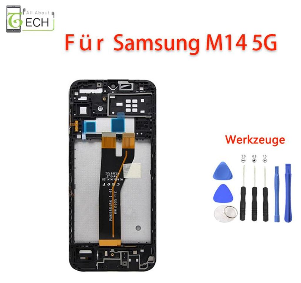 Für Samsung Galaxy M14 5G 2023 M146B LCD Display Rahmen Touchscreen Bildschirm