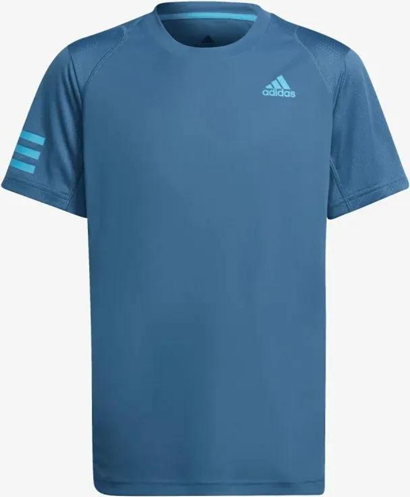 Adidas Jr Club 3-Streifen-Tennis-T-Shirt für Kinder in Blau