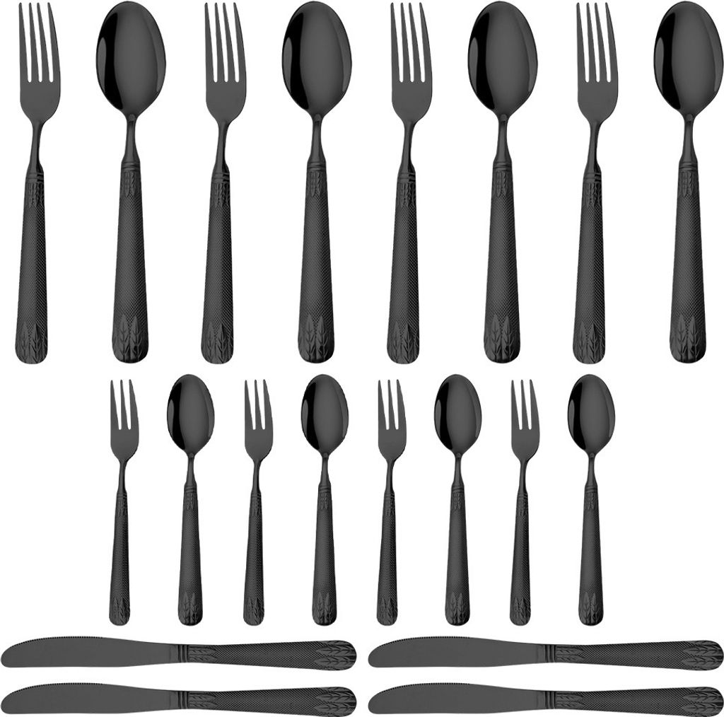 20-teiliges Besteckset aus hochwertigem Edelstahl fuer 5 Personen, inklusive Gabel, Messer, Loeffel, spuelmaschinenfest, Besteck-Utensilien-Set fue...