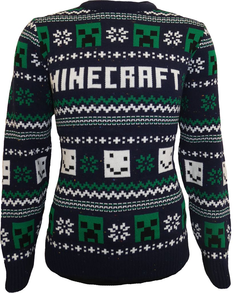 Minecraft Strickpullover Herren Minecraft - Pattern schwarz/grün/weiß S