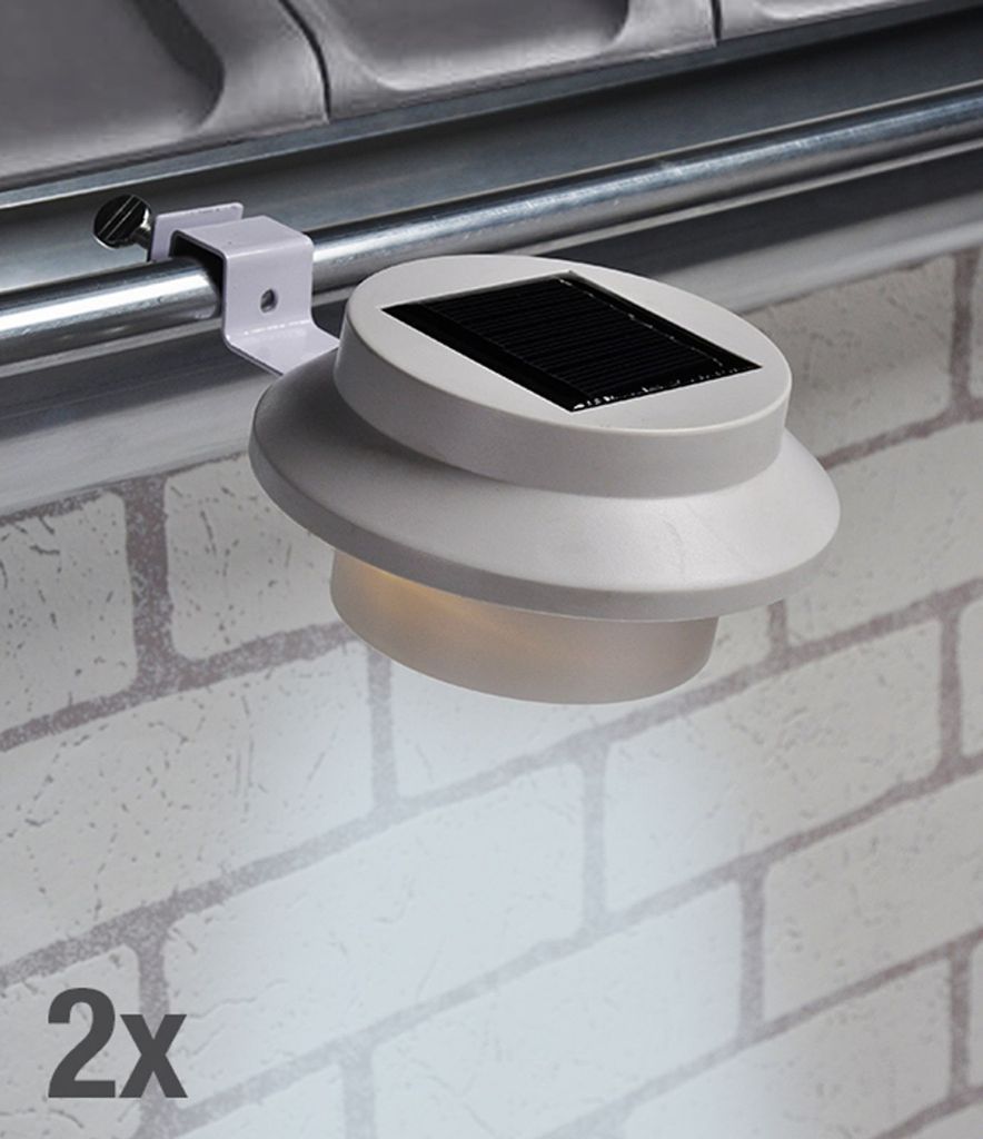 Hi Hi LED Solar-Dachrinnenlampen, 2er-Set, weiß Produktbild 