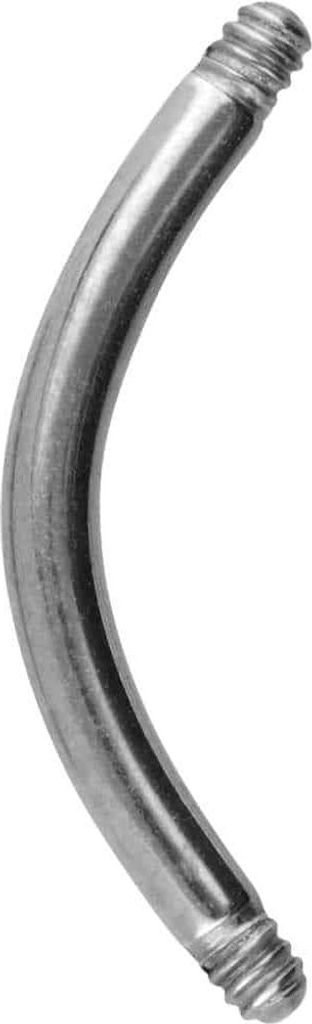Bauchnabel-Piercing, Rook Piercing Chirurgenstahl Banane ohne Kugeln Silber Stablänge: 8mm | Stabstärke: 1,2mm