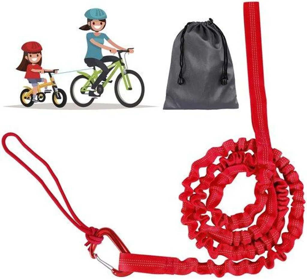 Sangle de remorquage vélo avec enrouleur automatique pour VTT 3m