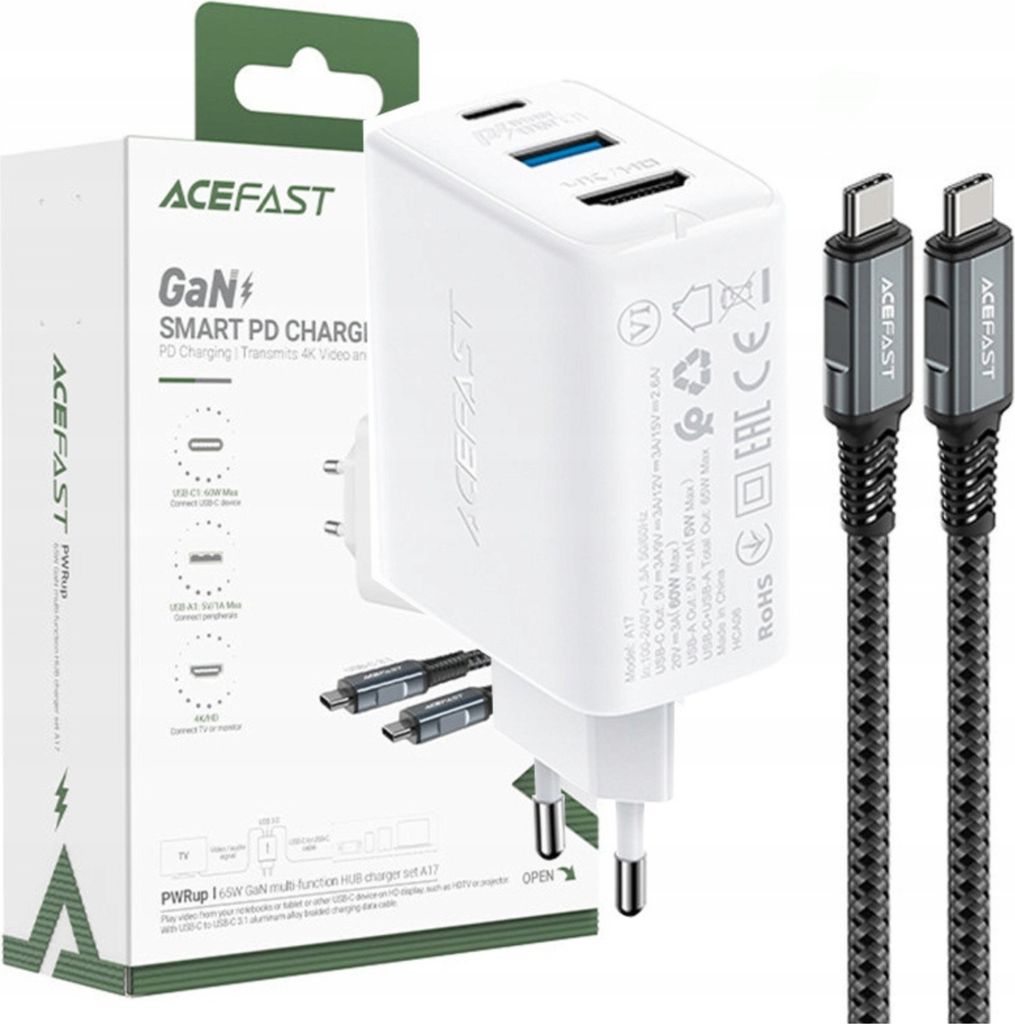 ACEFAST A17, Drinnen, AC, 1,8 m, Weiß Produktbild 