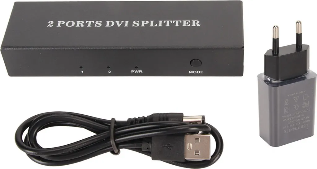 Splitter DVI 1x2 actif à 2 ports pour double écran Full HD 1440p