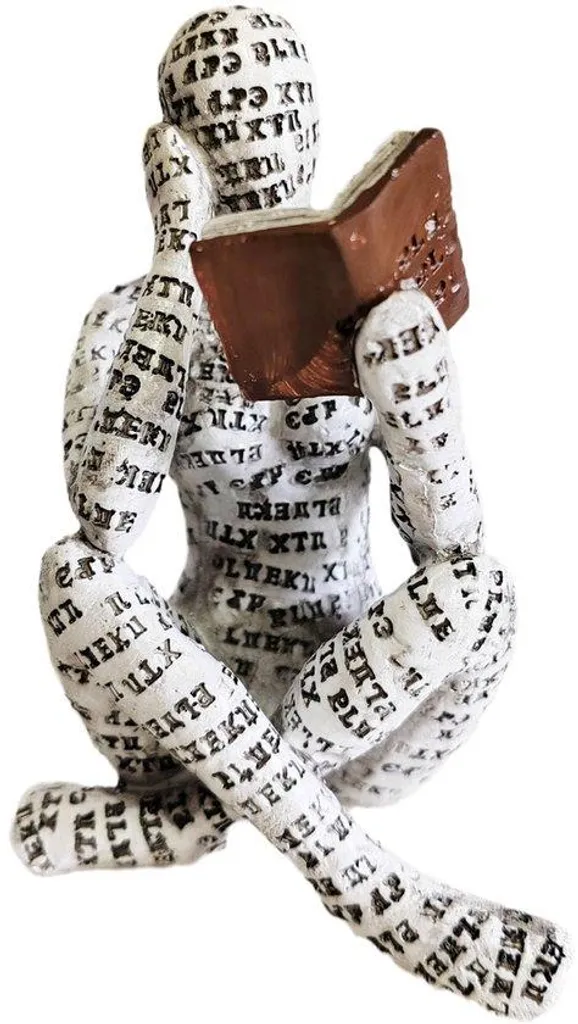 Figurine de lecture abstraite pour étagère bibliothèque et bureau chic
