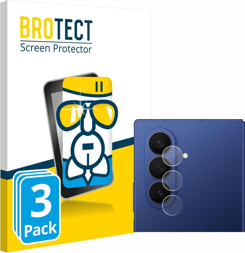 3x BROTECT Schutzglas für Samsung Galaxy Z Fold 7 (NUR Kameraschutz) Schutzfolie Panzer Folie Glas Display Schutz klar