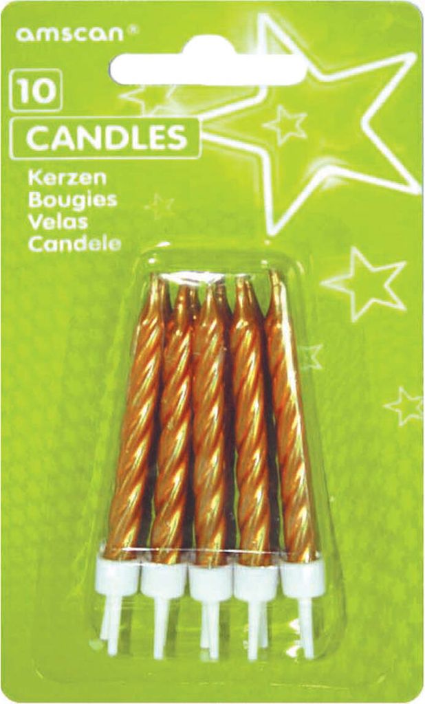 Goldene Spiral-Geburtstagskuchenkerzen, 10 Stück, 6 cm