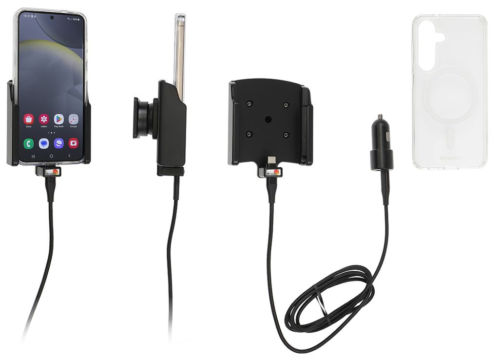Brodit Gerätehalter 721404 mit Ladefunktion - für Smartphones - Samsung Galaxy S24 SM-S921B/DS