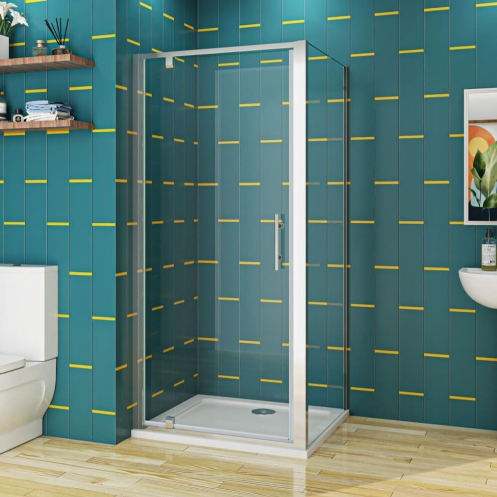 100x80x185cm 5mm Sicherheitsglas Pendeltür mit Seitenwand Falttür Duschkabine