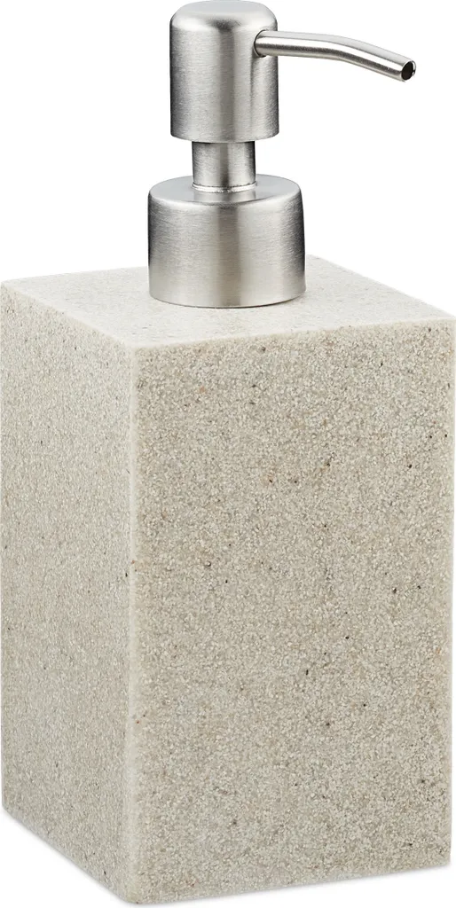 relaxdays 2x dispenser di sapone in acciaio inox quadrato sabbia