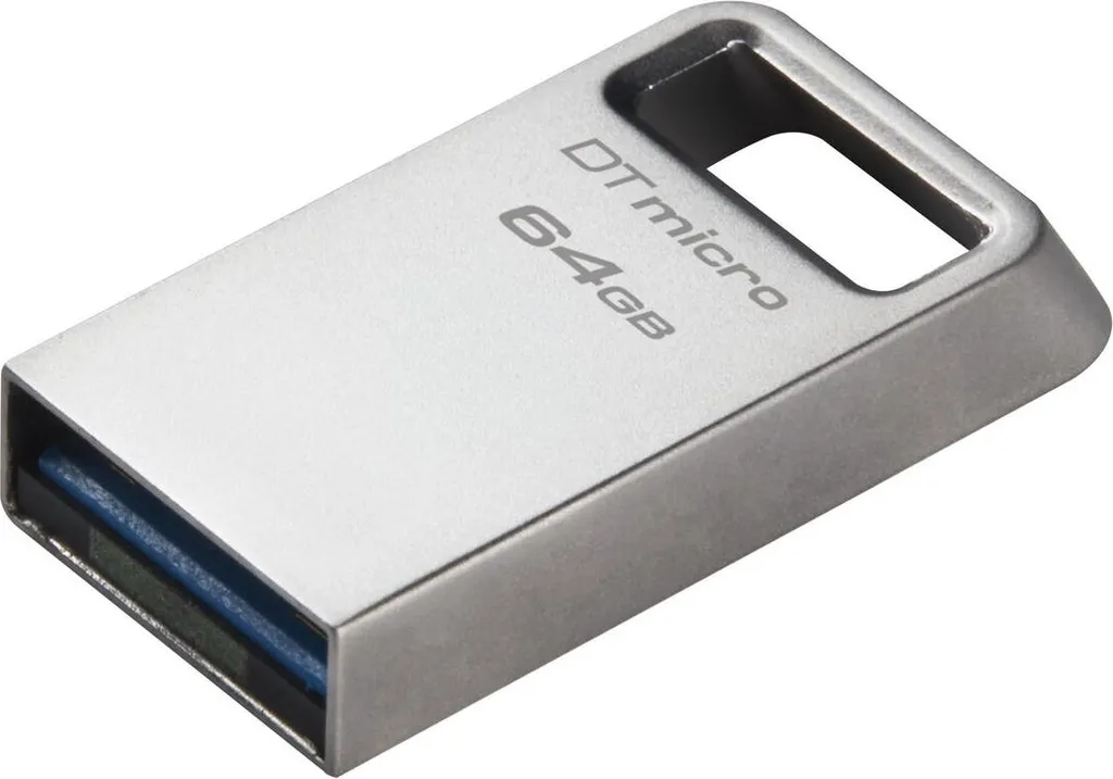 Clé USB 64 Go Kingston Anti-perte avec Design Compact Noir et Argenté