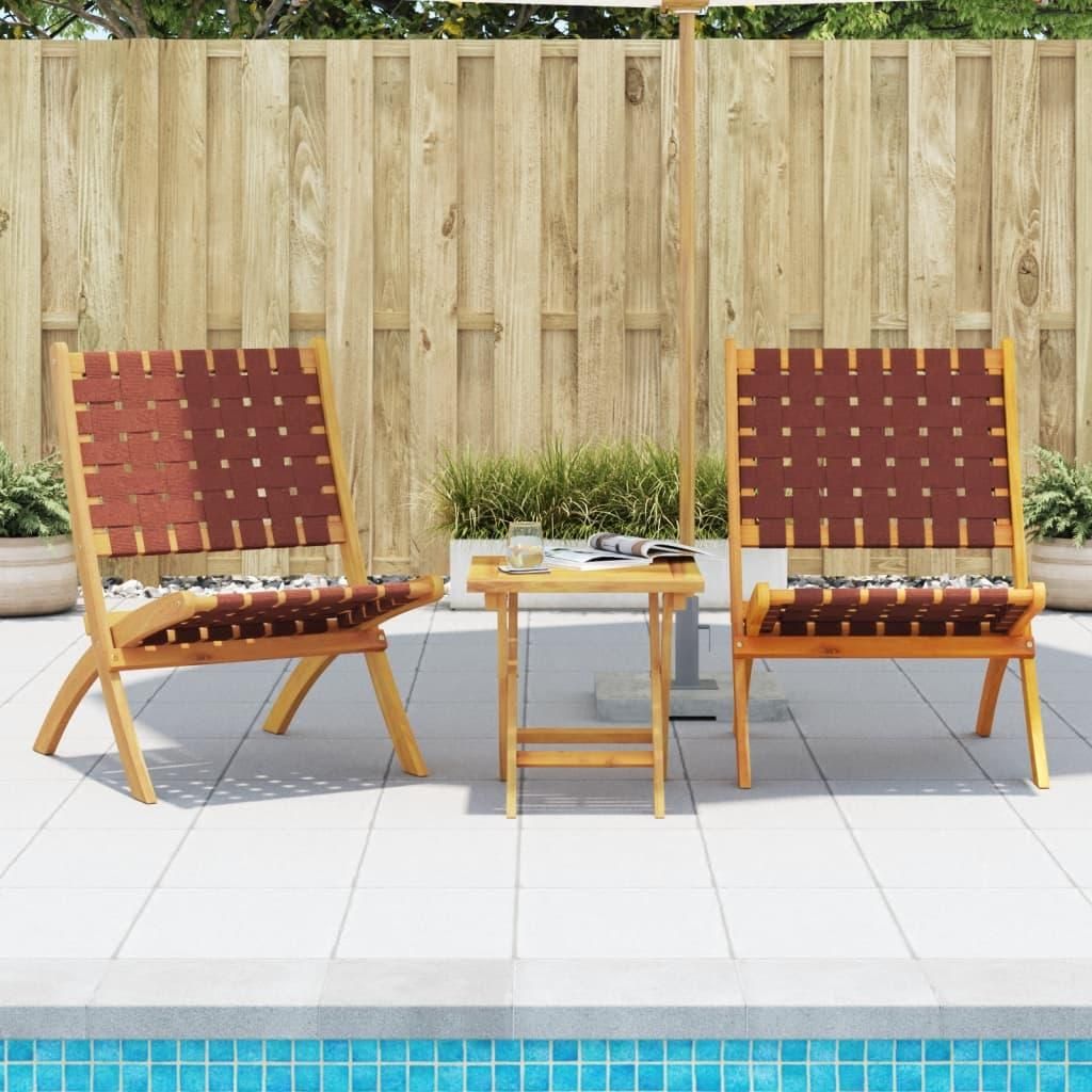Lot De 2 Chaises De Bistro Pliantes En Bois Massif D'acacia - VidaXL