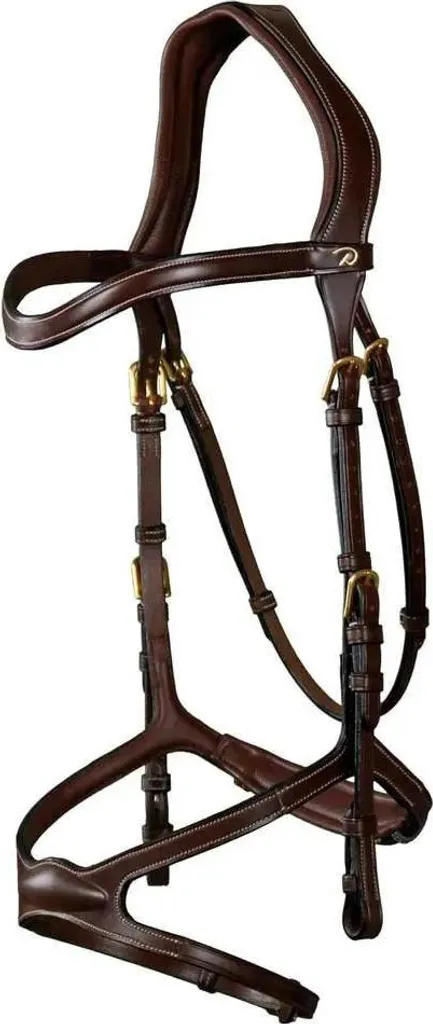 Bridon muserolle croisée Dy'on X-fit marron - Filet de saut d'obstacles