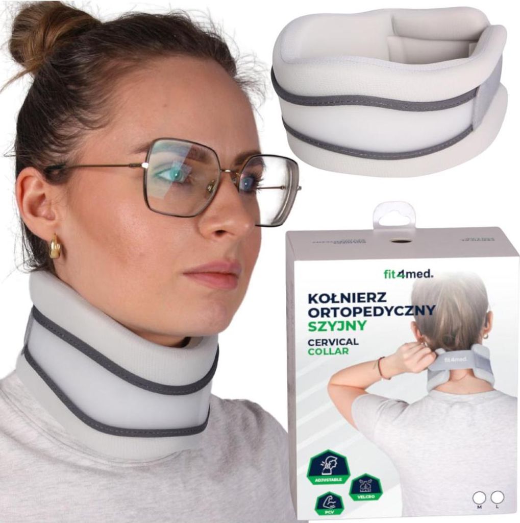 FIT4MED | Orthopädischer Halskragen Florida - Grau - Halsumfang 34–39 Cm - Anatomisch Geformt - Halstütze
