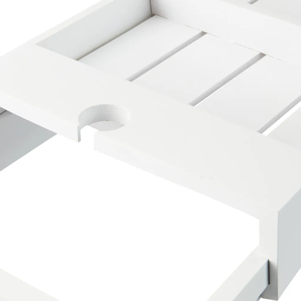 Tablette de bain extensible blanche avec support de lecture intégré - 5
