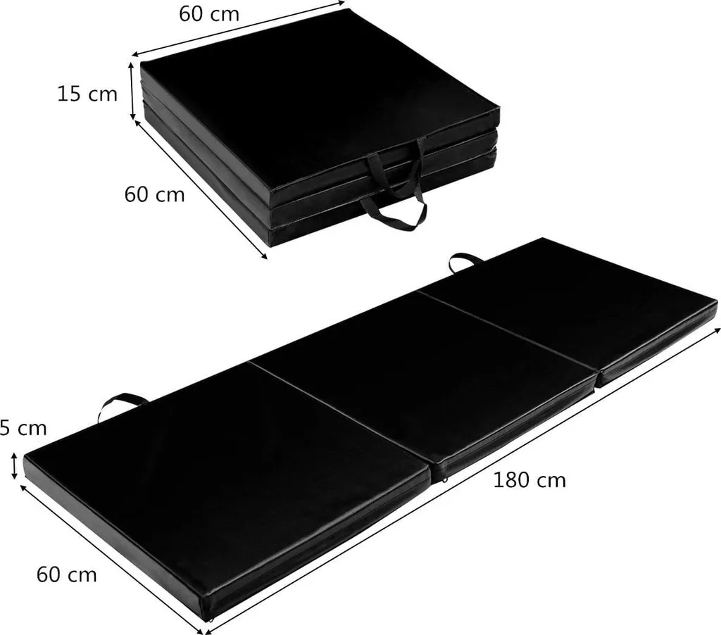 Tapis de sol pliable pour entraînement et yoga 183x61cm facile à ranger