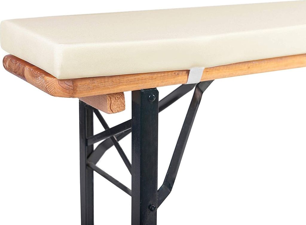 TexDeko Bierbankauflage 220x25x4cm mit Reißverschluss Creme Produktbild 