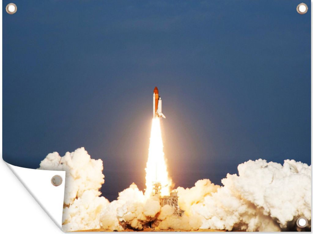 MuchoWow 80x60 cm Outdoor-Poster Gartendeko Sichtschutz Garten Poster für den Garten Space Shuttle - Rakete - NASA