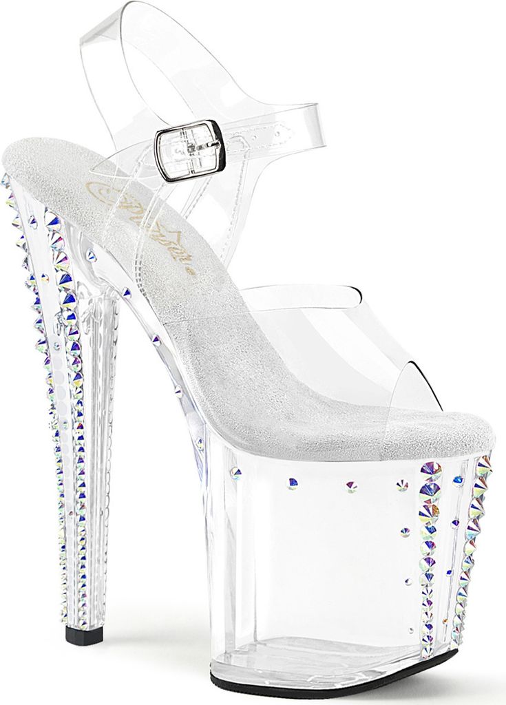 ENCHANT-708RS-02 Damen Sandale von Pleaser, Transparent EU 40, US 10