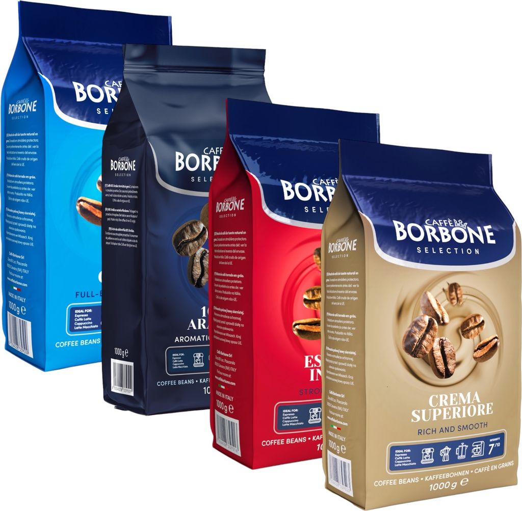Caffè Borbone Selection Kaffee Probierpaket 4kg | Ganze Kaffeebohnen Büropaket Geschenk SET