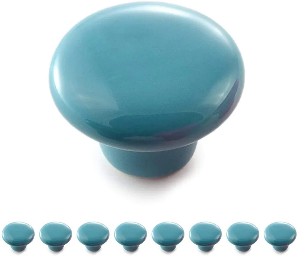 Boutons de meuble en porcelaine bleue pour remplacer des poignées