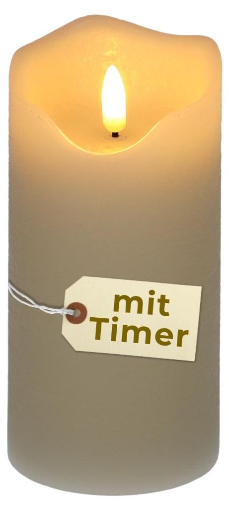 LED Kerze mit Timerfunktion Echtwachskerze mit Batterie Produktbild 