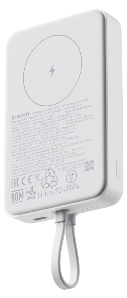 Xiaomi 33W Magnetic Power Bank 10000mAh Integrated Cable Produktbild 