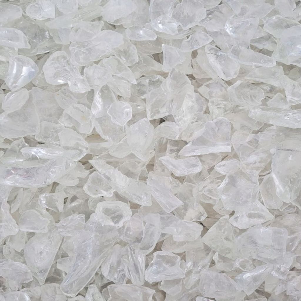 Weißer Glas-Kies 3–5 cm 1 kg – Dekorative Glassteine für Produktbild 