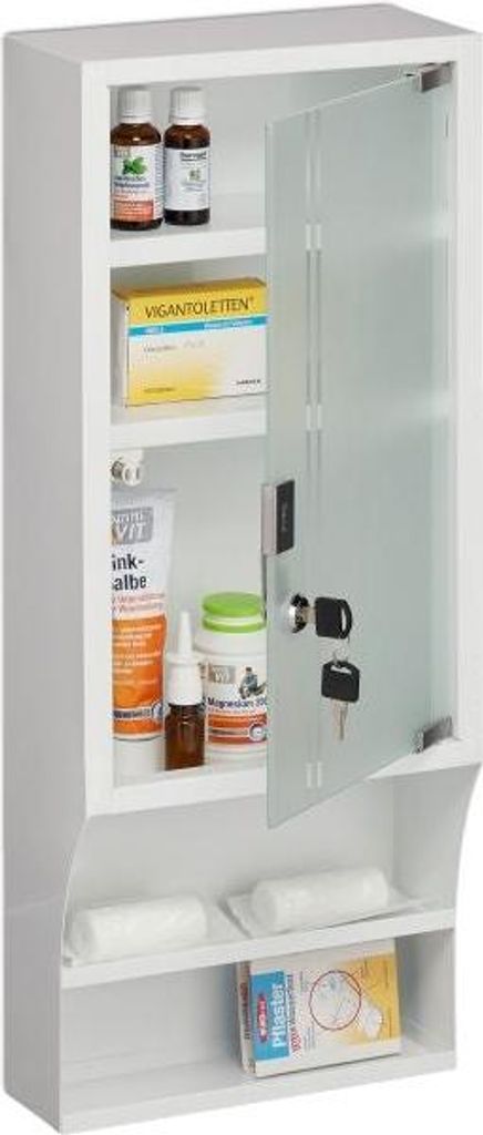 Abschließbarer Medikamentenschrank mit Glastür