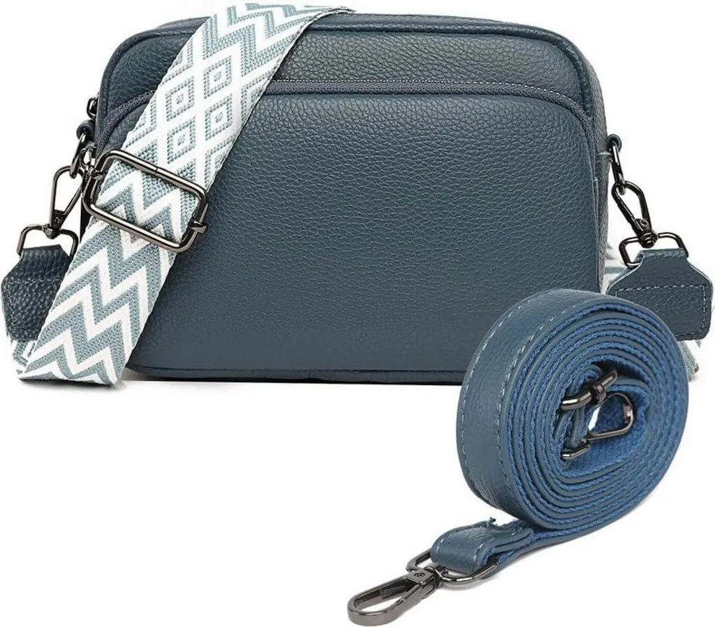 Borsa Crossbody Piccola Vera Pelle | 3 Comparti con Tracolla Larga
