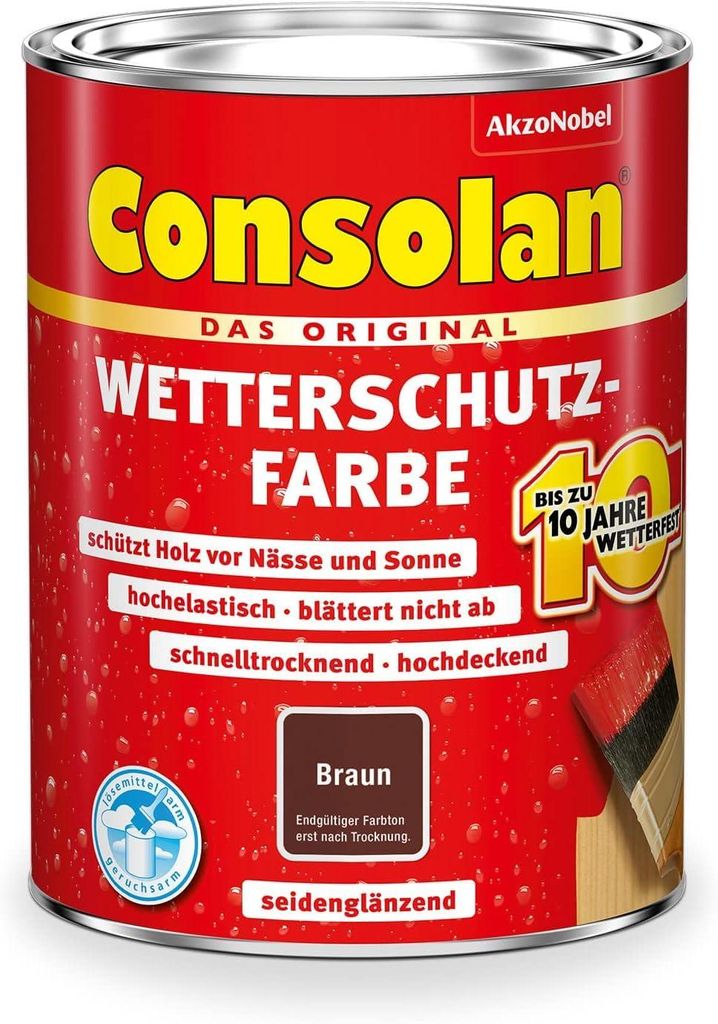 Consolan Wetterschutzfarbe, Deckender Holzschutz für Außen, Produktbild 