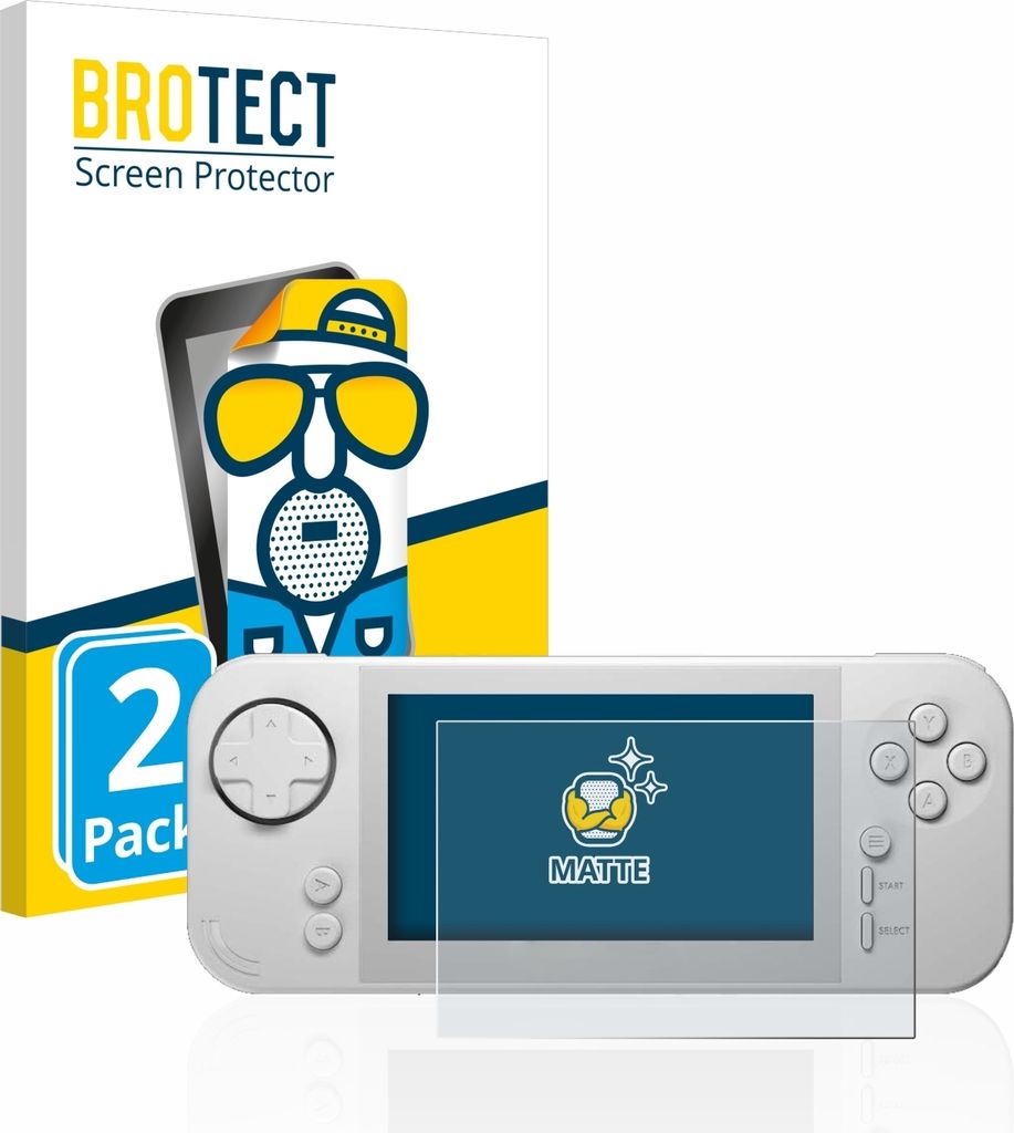 2x BROTECT Schutzfolie für Evercade EXP Displayschutz Displayschutzfolie Folie Matt Entspiegelungsfolie