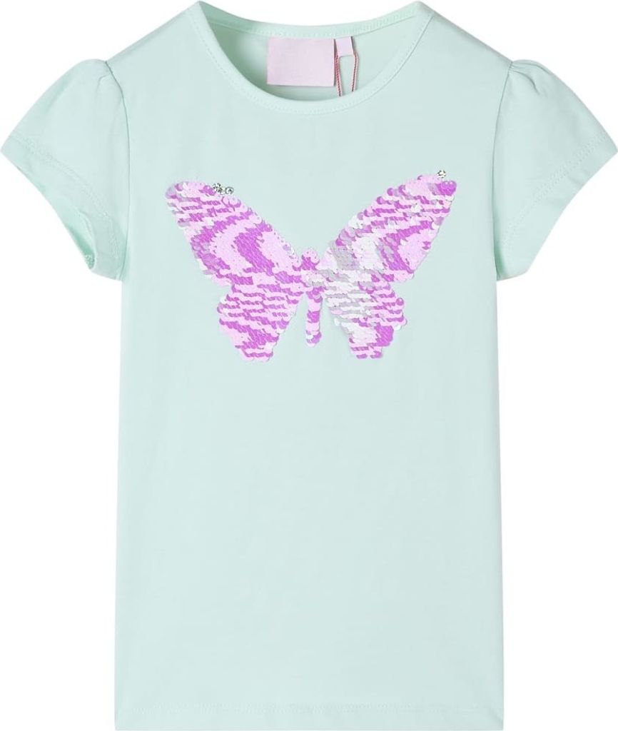 Kinder-T-Shirt mit Flügelärmeln Helles Minzgrün 128