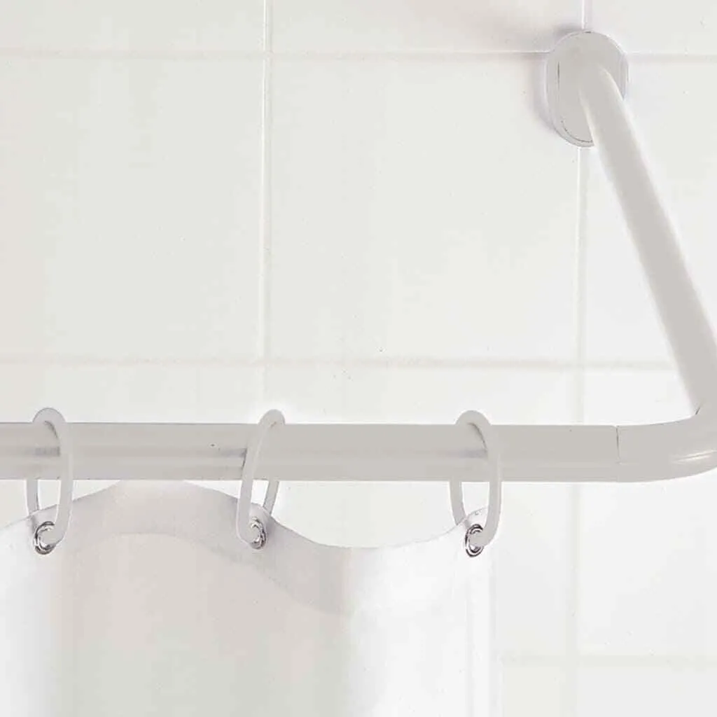 RIDDER 59501 Binario Doccia Angolare Bianco 25mm | Asta Universale Alluminio