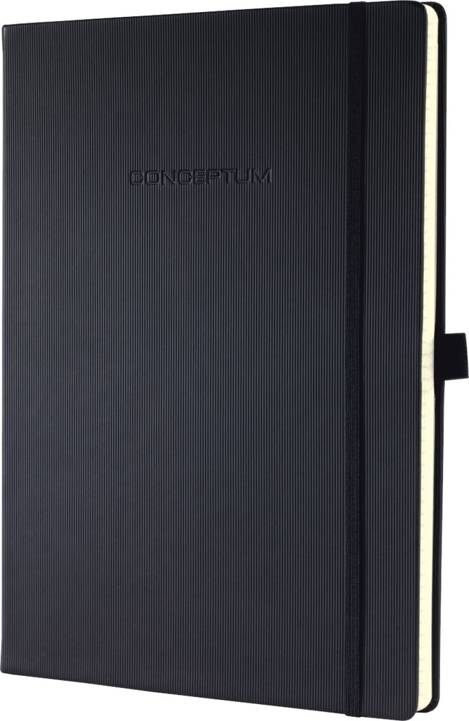 Notizbuch Conceptum A4 kariert edle Software-Oberfläche schwarz Packung mit 5 Stück