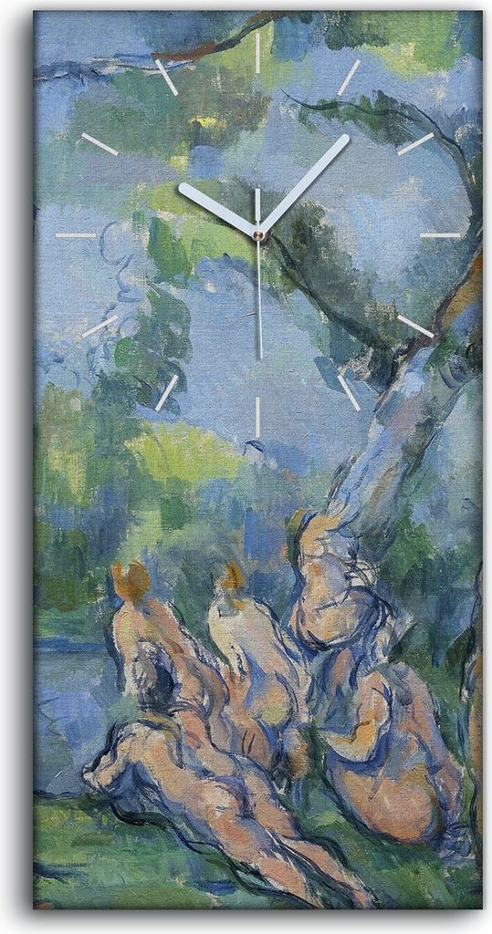 Wanduhr Bürouhr Leinwand Bild Geräuschlos Kunstdruck 30x60 Die Badenden - weiße Hände