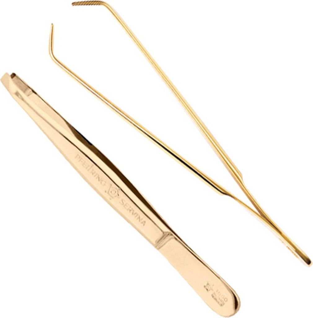 Pfeilring Augenbrauen-Pinzette golden 9 cm lang Produktbild 1