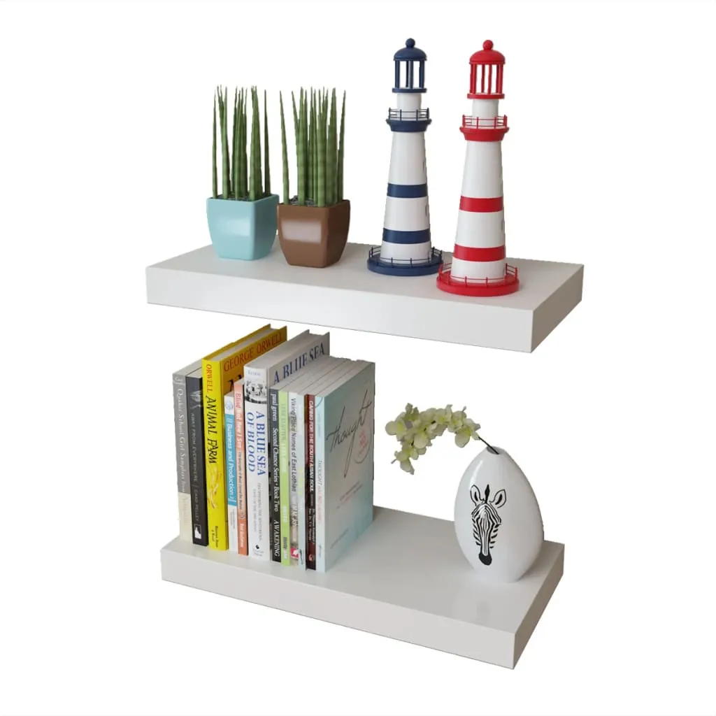 Mensole a Parete vidaXL MDF Bianco 2 Pezzi - Installazione Facile - 10