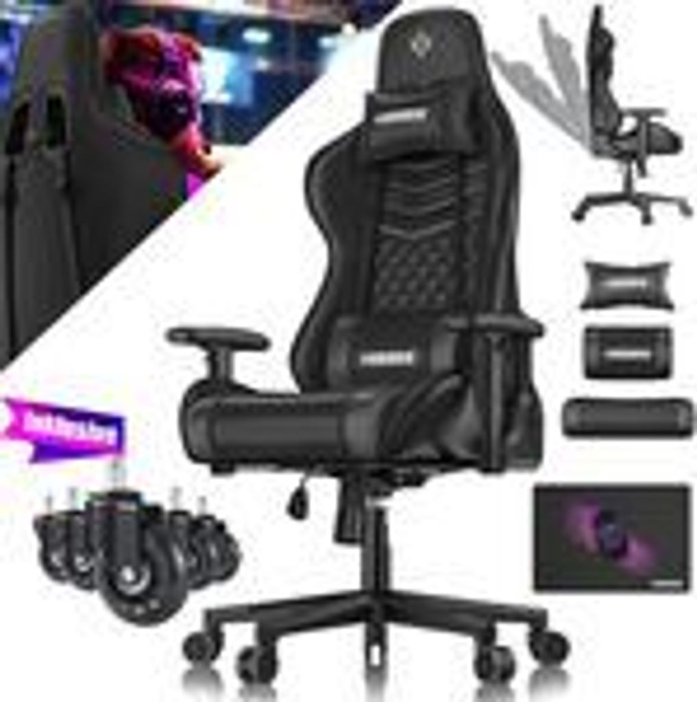 KESSER® Gamingstuhl mit Kopfstütze & Lendenkissen Produktbild 